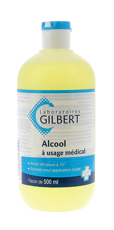Alcool modifié 70% GILBERT - Flacon 250 ml - Offre Grand Volume - Alcool 70°  - Robé vente matériel médical