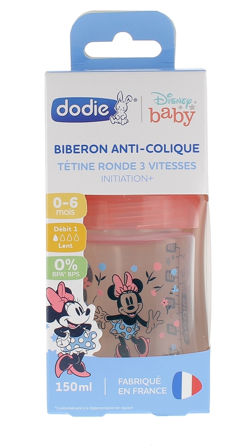 Dodie Biberon Anti-Colique Initiation+ 270ml Col Large Débit 2, 0-6 mois,  lot de 2 Biberons Rose - La Pharmacie de Pierre