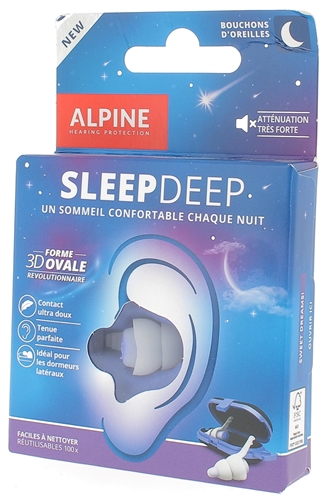 Bouchons d'Oreilles Pour Dormir Alpine Sleepdeep 27dB en Silicone