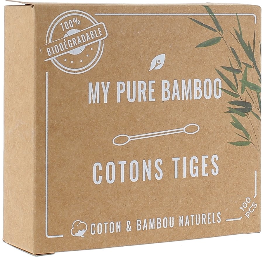 Boîte 100 Cotons-Tige Bambou & Coton Bio - Cosmétiques Hygiène