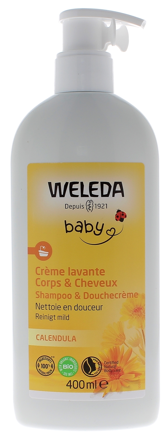 Creme lavante corps et cheveux au Calendula bebe Weleda 400ml