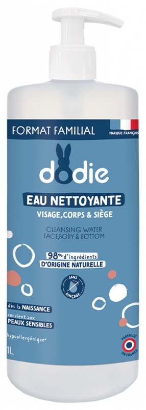 Dodie Eau Nettoyante 3en1, Sans parfum, 1 l : : Bébé et