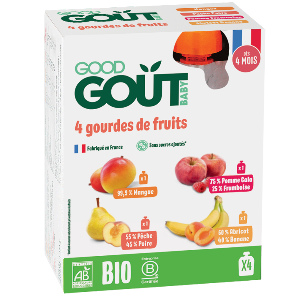 Good Gout Compote de mangue bio en gourde - Dessert Bébé dès 4 mois