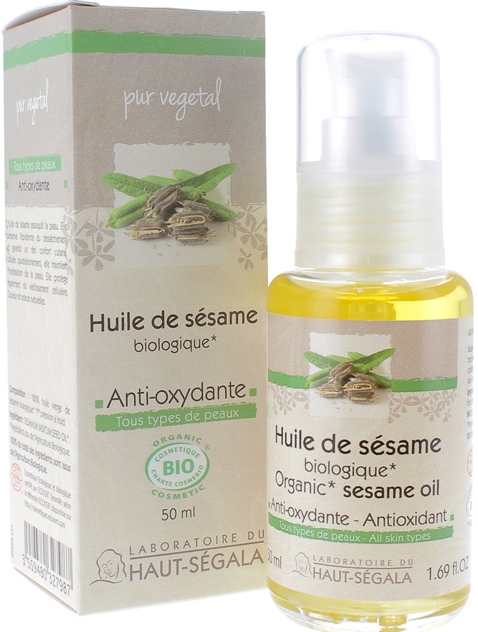 Huile de Sésame Bio - Soin idéal pour les cheveux - Croissance et brillance  - 50 ml - Laboratoire du Haut-Ségala