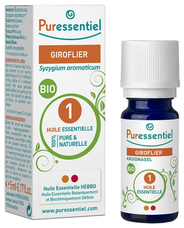 Huile essentielle bio Giroflier Puressentiel, flacon de 5 ml
