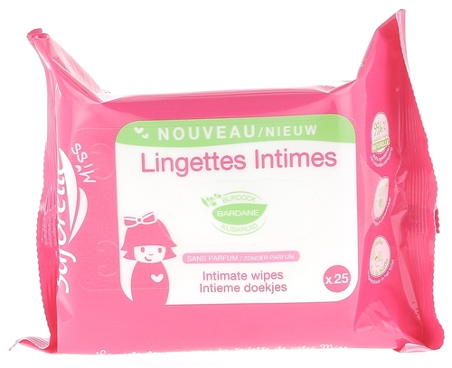 Saforelle Miss Lingettes Intimes 25pcs - Douceur et Apaisement