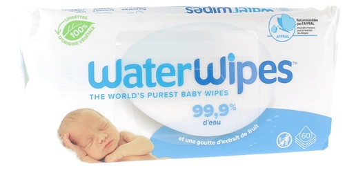 Waterwipes Lingettes bébé imprégnées d'eau biodégradables 4x60