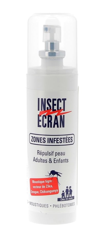 INSECT ECRAN - Zones infestées Répulsif peau Adultes & Enfants