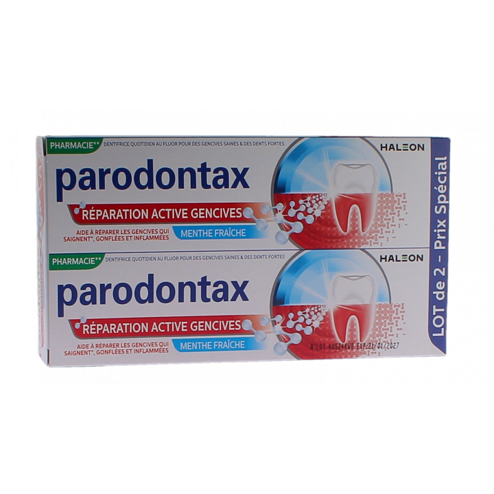 Dentifrice réparation active gencives Parodontax - lot de 2 tubes de 75ml