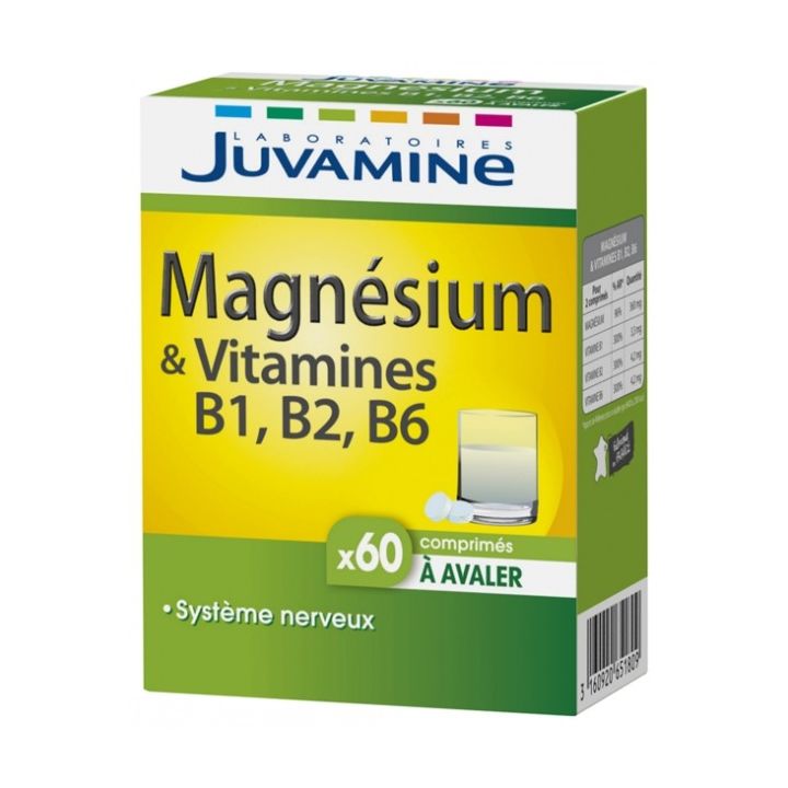 Magnésium & Vitamines B1 B2 B6 Juvamine - boîte de 60 comprimés