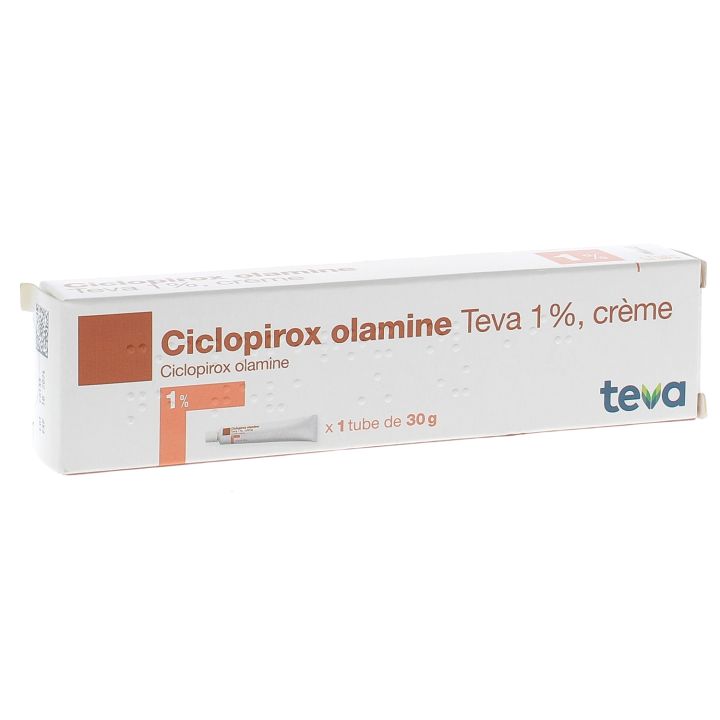 Ciclopirox olamine crème 1% Teva - tube de 30g