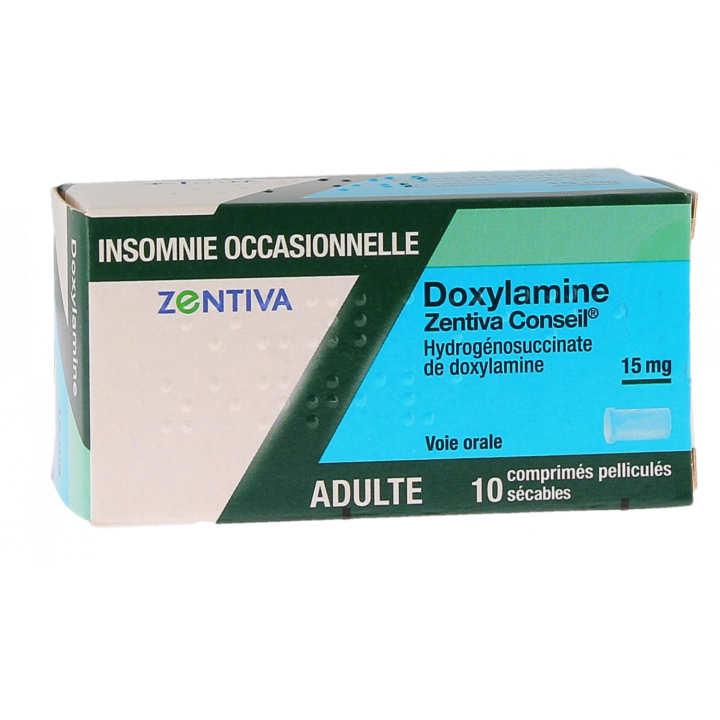 Doxylamine Zentiva 15 mg - boîte de 10 comprimés pelliculés sécables