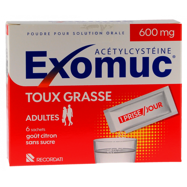 Exomuc 600 mg poudre - boîte de 6 sachets