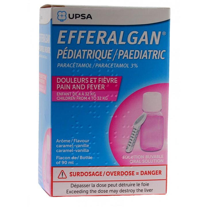 Efferalgan 3% pédiatrique arôme caramel/vanille - flacon de 90ml