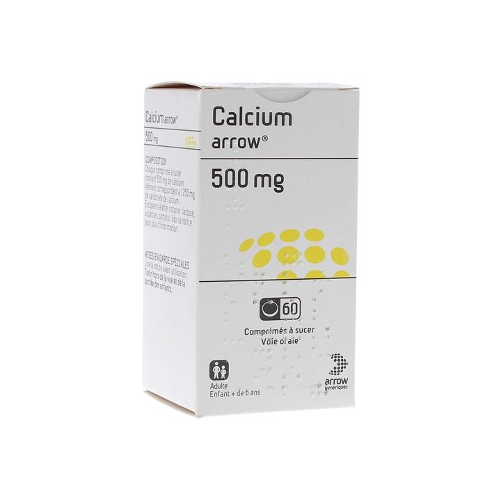 Calcium 500 mg Arrow - boîte de 60 comprimés à sucer