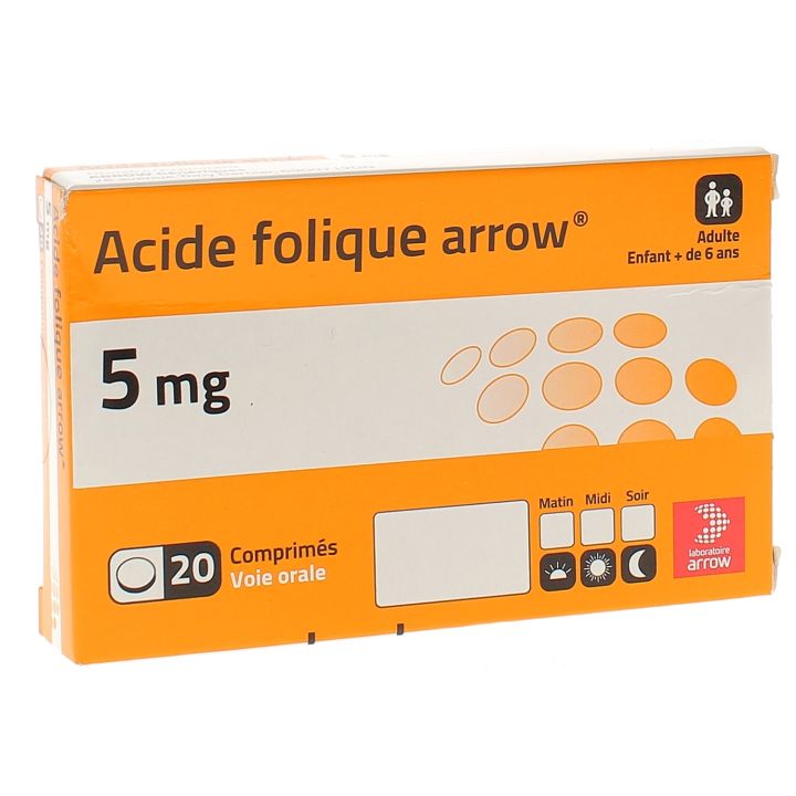 Acide folique Arrow - boîte de 20 comprimés