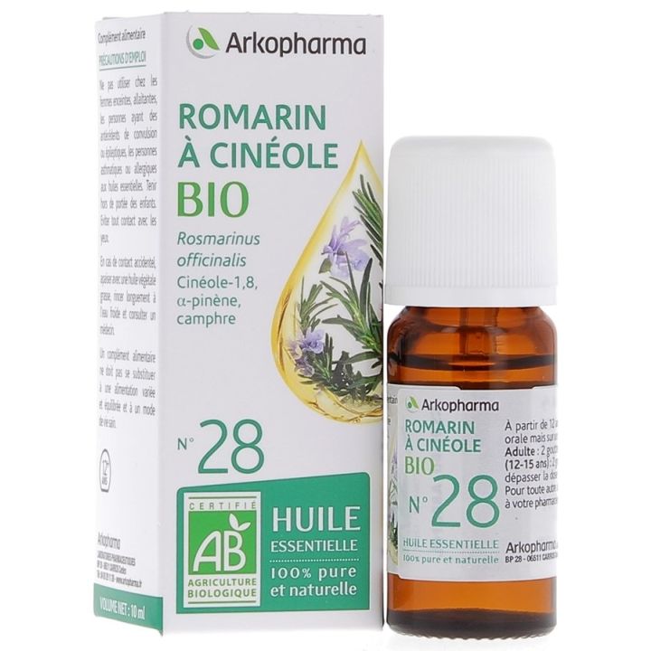 Huile Essentielle Romarin à Cinéole Bio n°28 Arkopharma - flacon de 10 ml