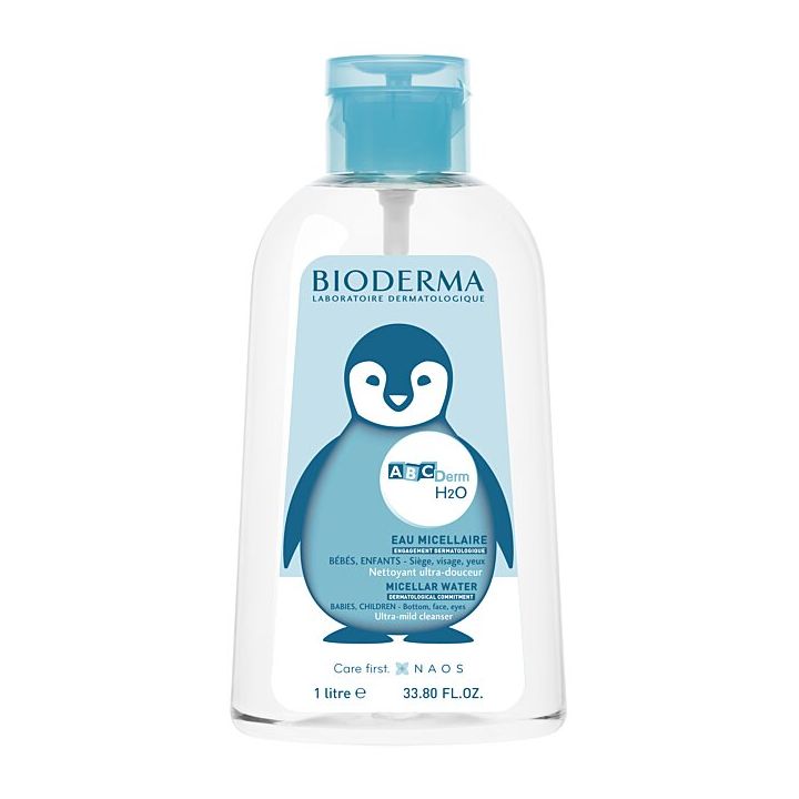 ABCDerm H2O Eau micellaire Bioderma - flacon à pompe de 1L