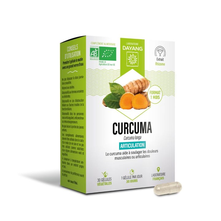 Curcuma bio Dayang - boîte de 30 gélules 