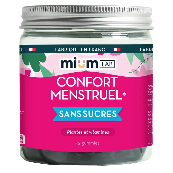 Confort menstruel gummies sans sucres Mium Lab - pot de 42 gummies