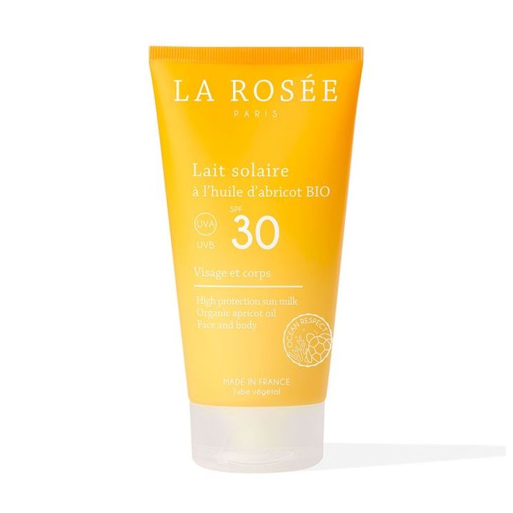 Lait solaire SPF30 à l'huile d'abricot bio La Rosée - tube de 150ml