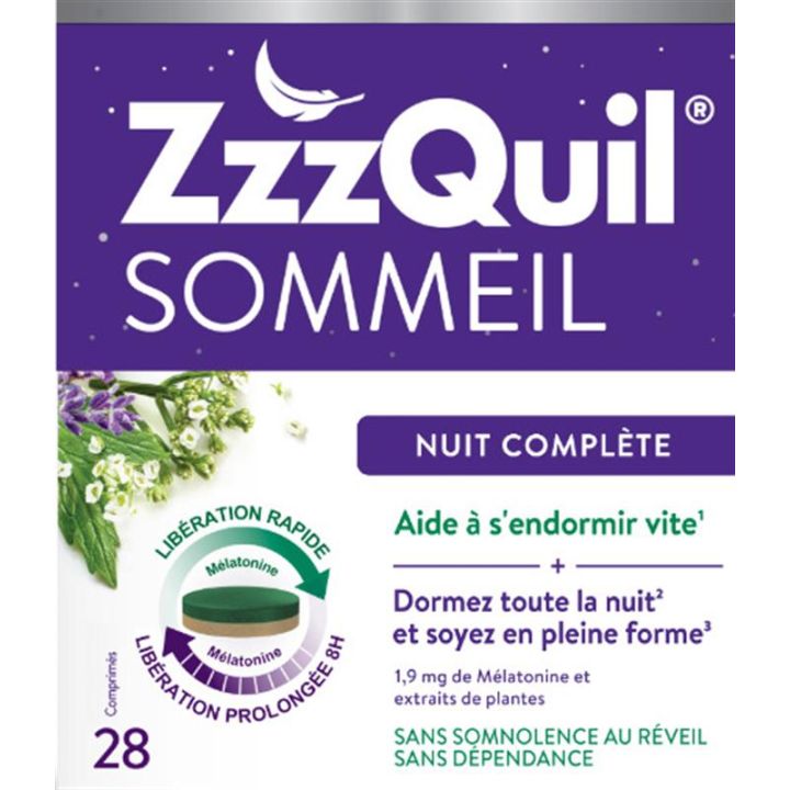 ZzzQuil Sommeil nuit complète - boîte de 28 comprimés 