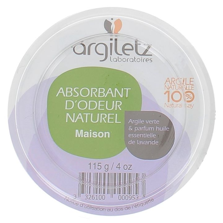 Absorbant d'odeurs naturel maison lavande Argiletz - pot de 115 g