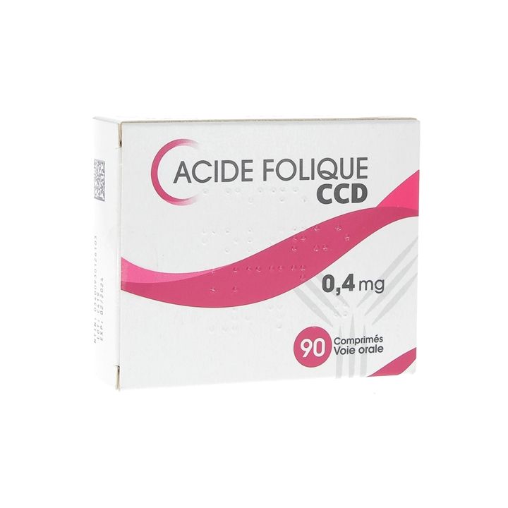 Acide folique CCD 0,4 mg comprimé - boite de 90 comprimés