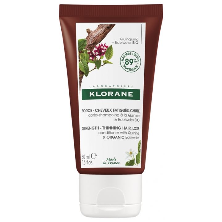 Après-shampoing cheveux fatigués & chute à la quinine et edelweiss bio Klorane - tube de 50 ml