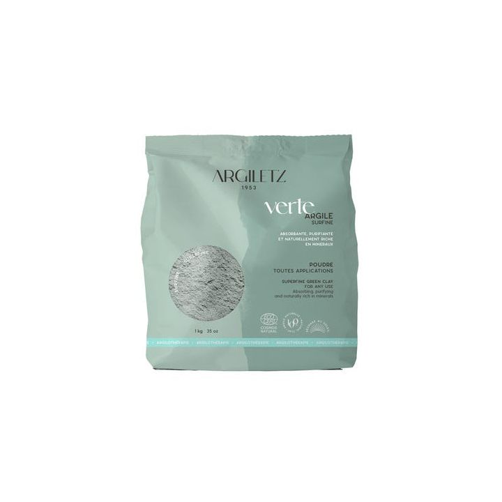 Argile verte surfine Argiletz - sachet de 1 kg