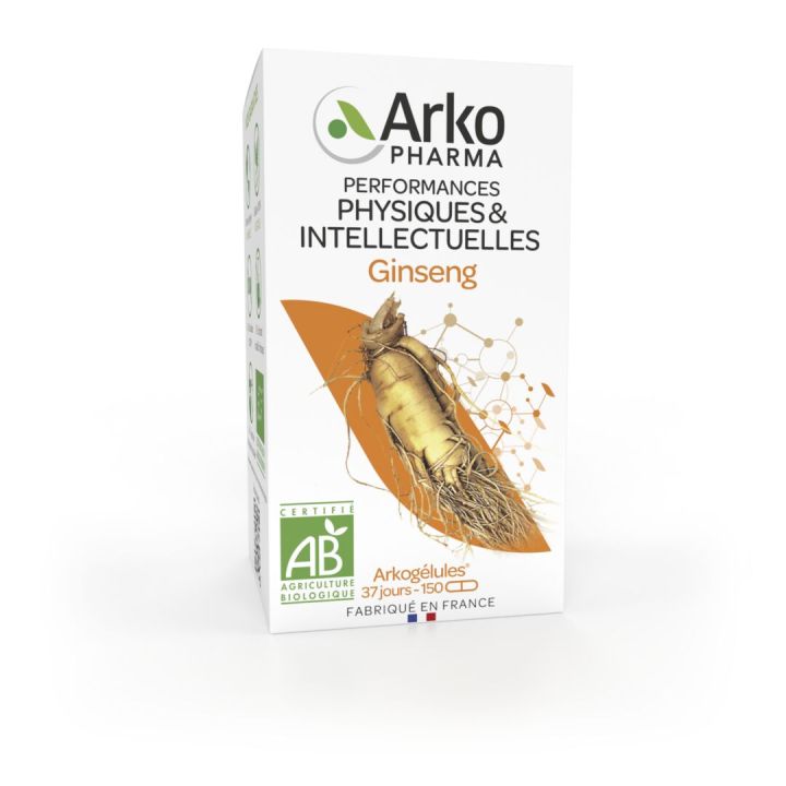 Arkogélules Ginseng bio Arkopharma - boîte de 150 gélules