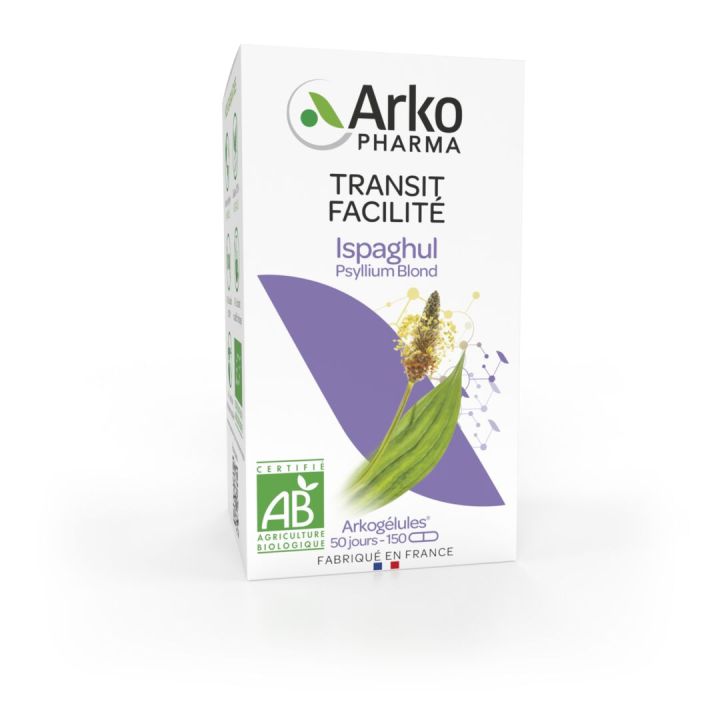 Arkogélules Ispaghul psyllium blond bio Arkopharma - boîte de 150 gélules