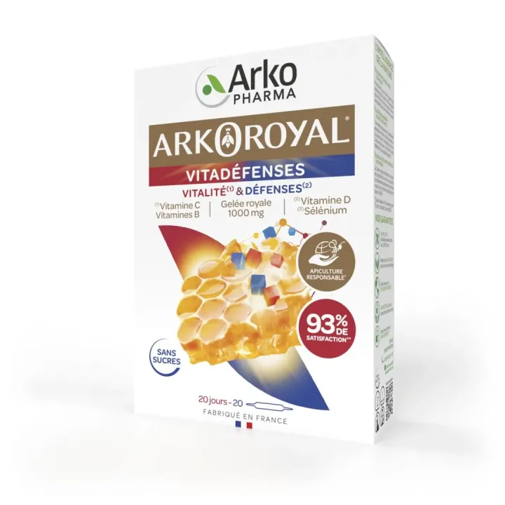 Arkoroyal vitadéfenses vitalité et défenses Arkopharma - boîte de 20 ampoules de 10ml