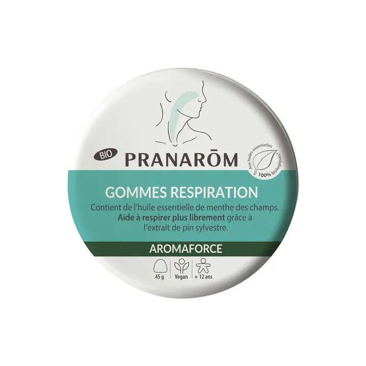 Aromaforce gommes respiration bio Pranarôm - boite de 45g