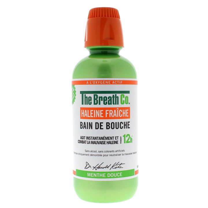 Bain de bouche haleine fraîche menthe douce The Breath Co - flacon de 500ml