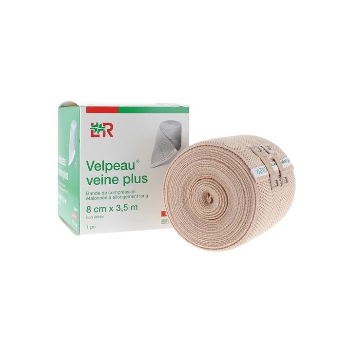 Bande de compression Velpeau veine plus contention légère 8cmx3,5m Lohmann & Rauscher - une bande