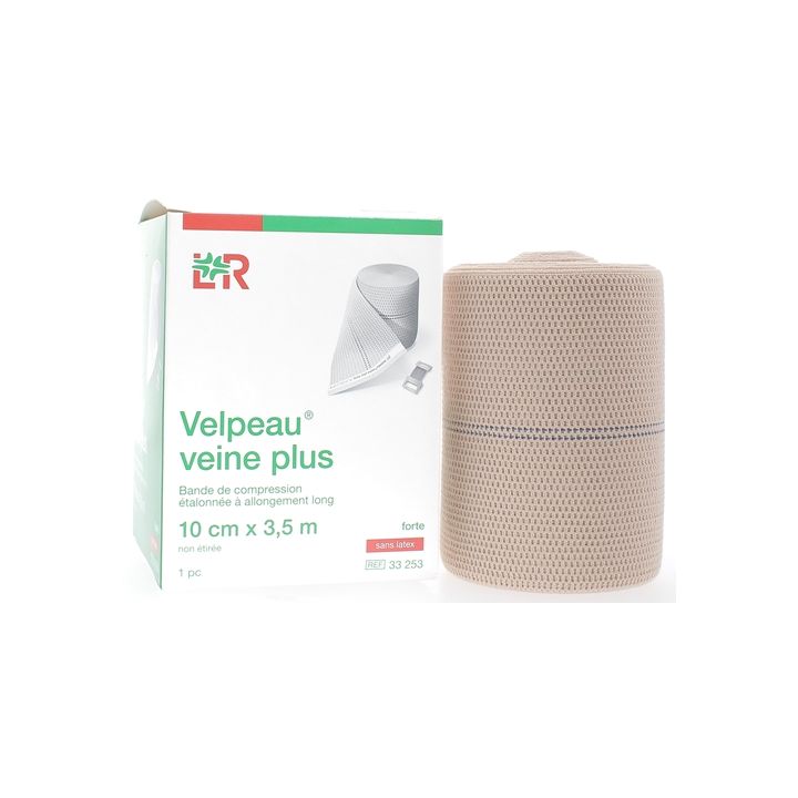 Bande de compression veine plus forte sans latex Velpeau - 1 bande de 10cmx3,5m