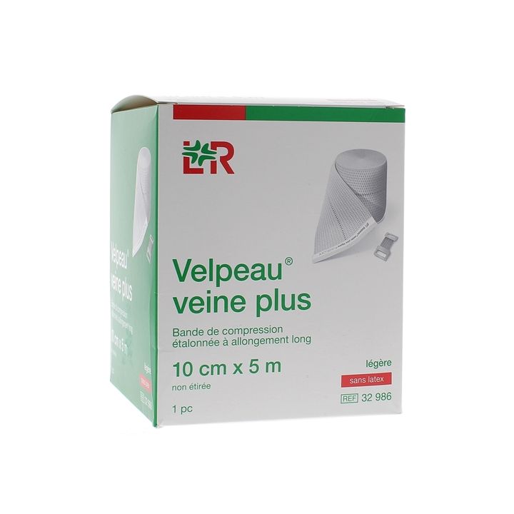 Bande de compression veine plus légère sans latex Velpeau - 1 bande de 10cmx5m