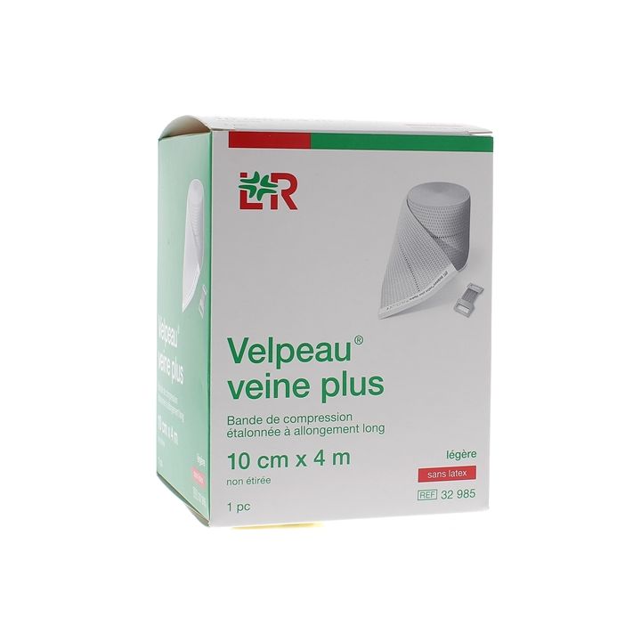 Bande de compression veine plus légère sans latex Velpeau - 1 bande de 10cmx4m