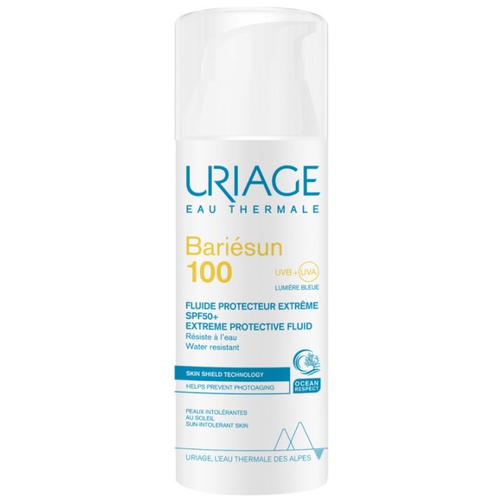 Bariésun 100 Fluide protecteur extrême SPF 50+ Uriage - flacon pompe de 50 ml