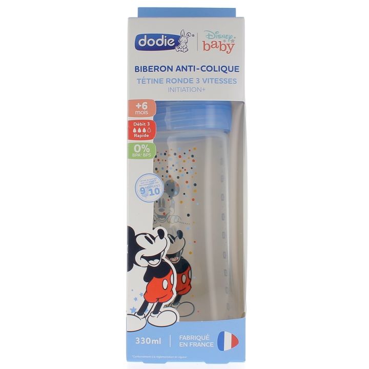 Biberon anti-colique Disney baby mickey débit 3 + de 6 mois Dodie - biberon de 330 ml