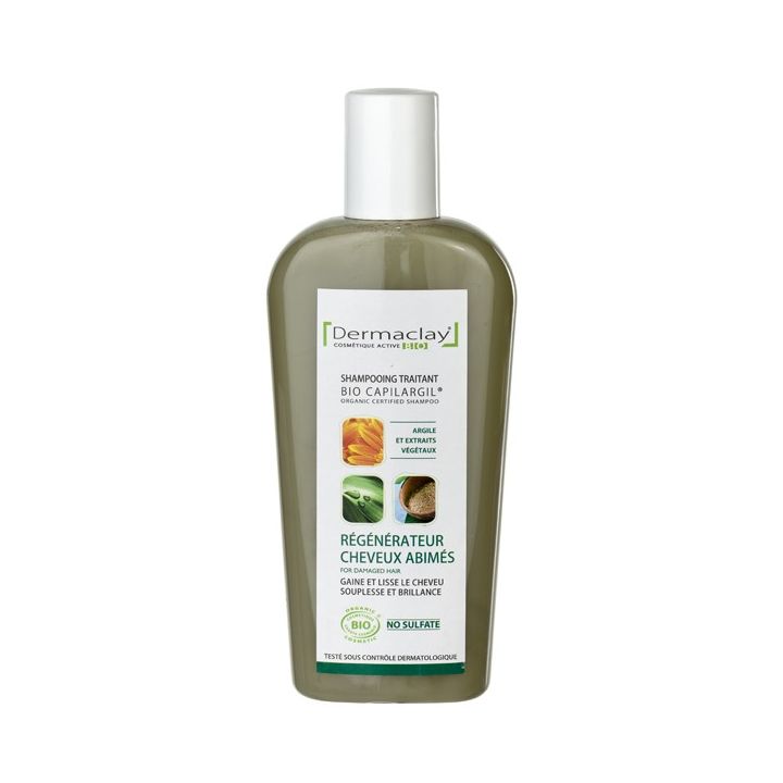 Shampooing Bio Capilargil Régénérateur cheveux abimés Dermaclay - flacon de 250 ml