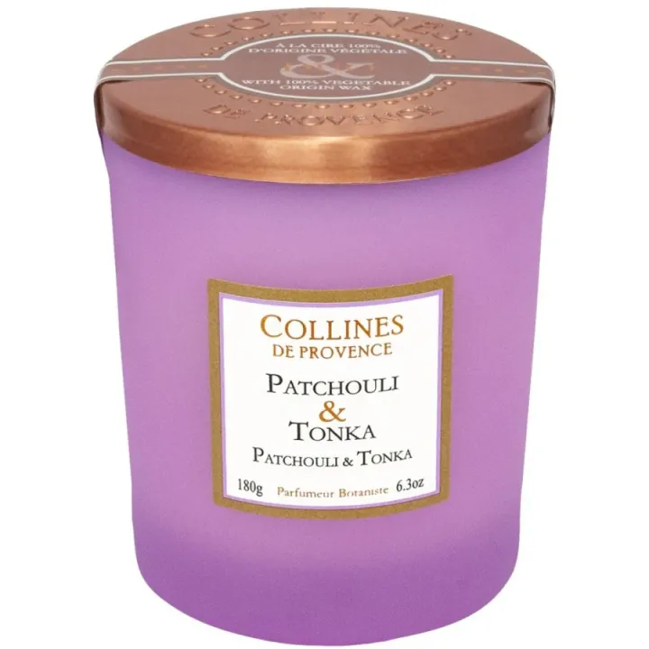 Bougie parfumée Patchouli & Tonka Collines de Provence - bougie de 180g