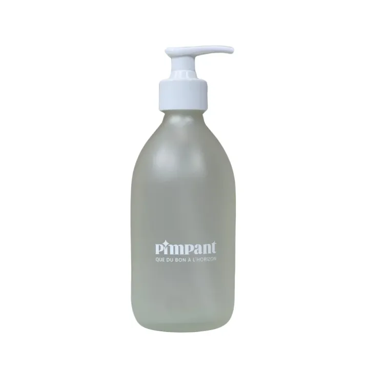 Bouteille en verre pompe blanche Pimpant - bouteille de 300ml