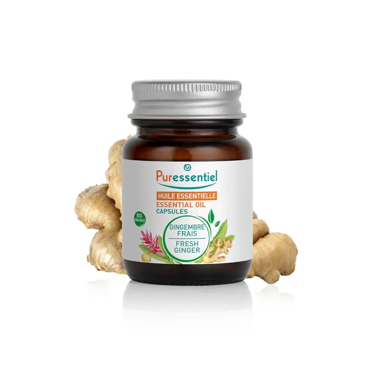 Capsules d'huile essentielle de gingembre Puressentiel - boîte de 60 capsules