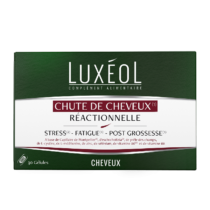 Chute de cheveux réactionnelle Luxéol - boîte de 30 gélules