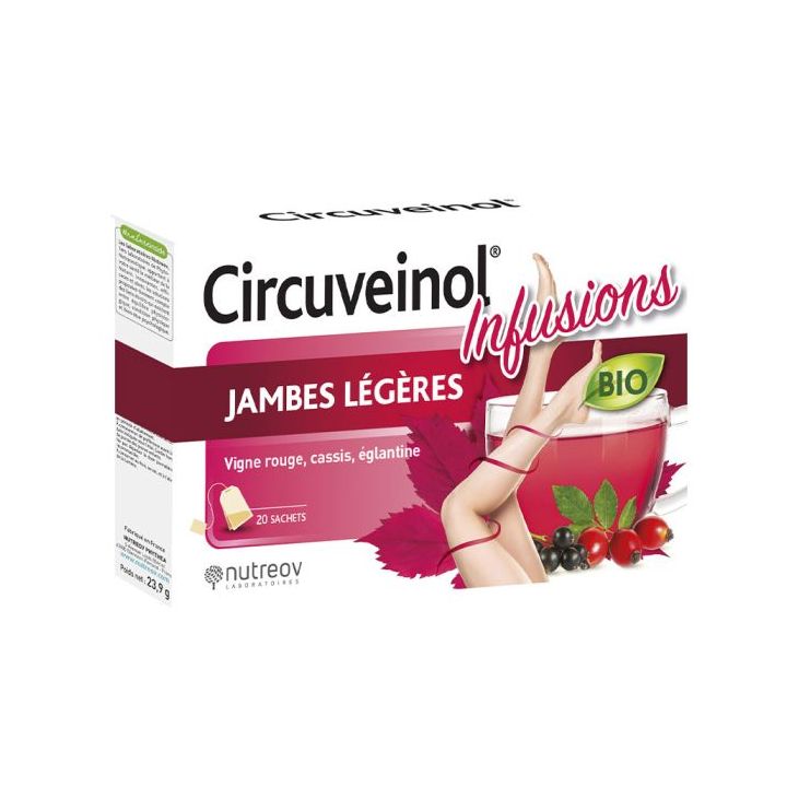 Circuveinol Infusion jambes légères bio Nutreov - boîte de 20 sachets