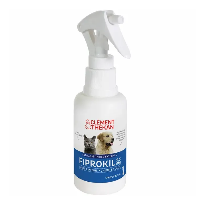 Fiprokil spray pour chien et chat anti-puces anti-tiques Clément-thékan - spray de 100 ml