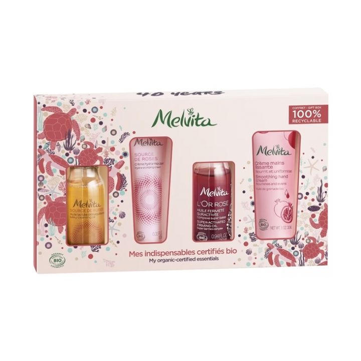 Coffret Mes indispensables certifiés bio Melvita - coffret de 4 produits