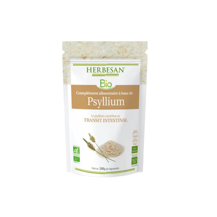 Complément alimentaire à base de Psyllium Transit Intestinal Herbesan - sachet de 200g de poudre